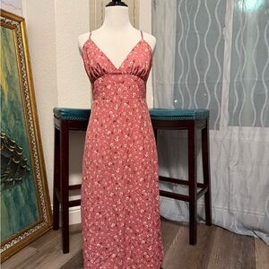 Forever 21 Pink Floral Midi Dress